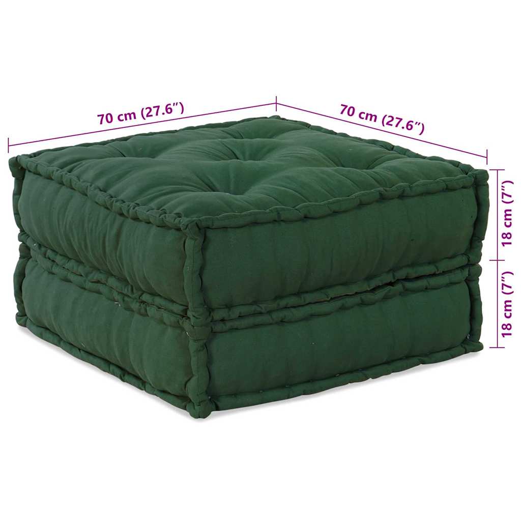 vidaXL Αρθρωτός Καναπές 2 pcs Πράσινο 70 x 70 x 36 εκ ύφασμα