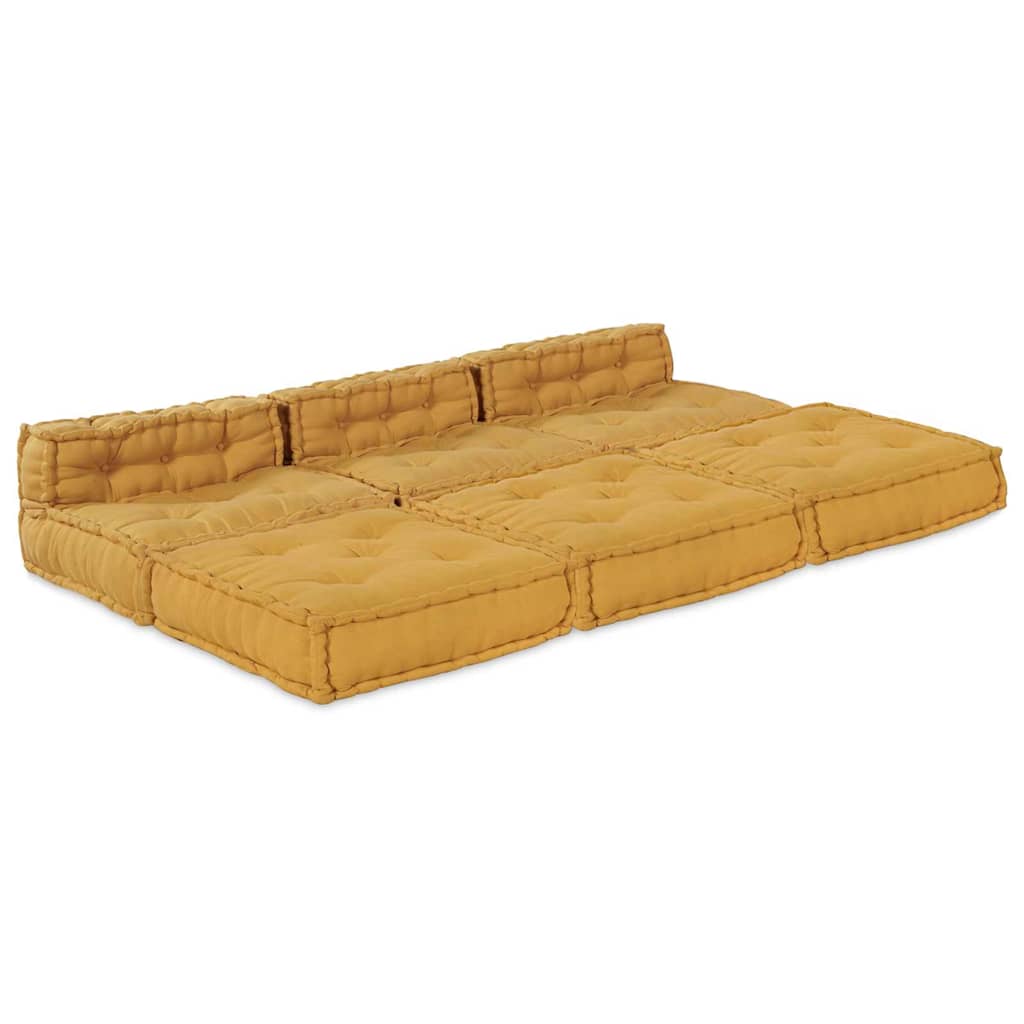 vidaXL Αρθρωτός Καναπές 4 pcs Κίτρινο 70 x 70 x 56 εκ ύφασμα
