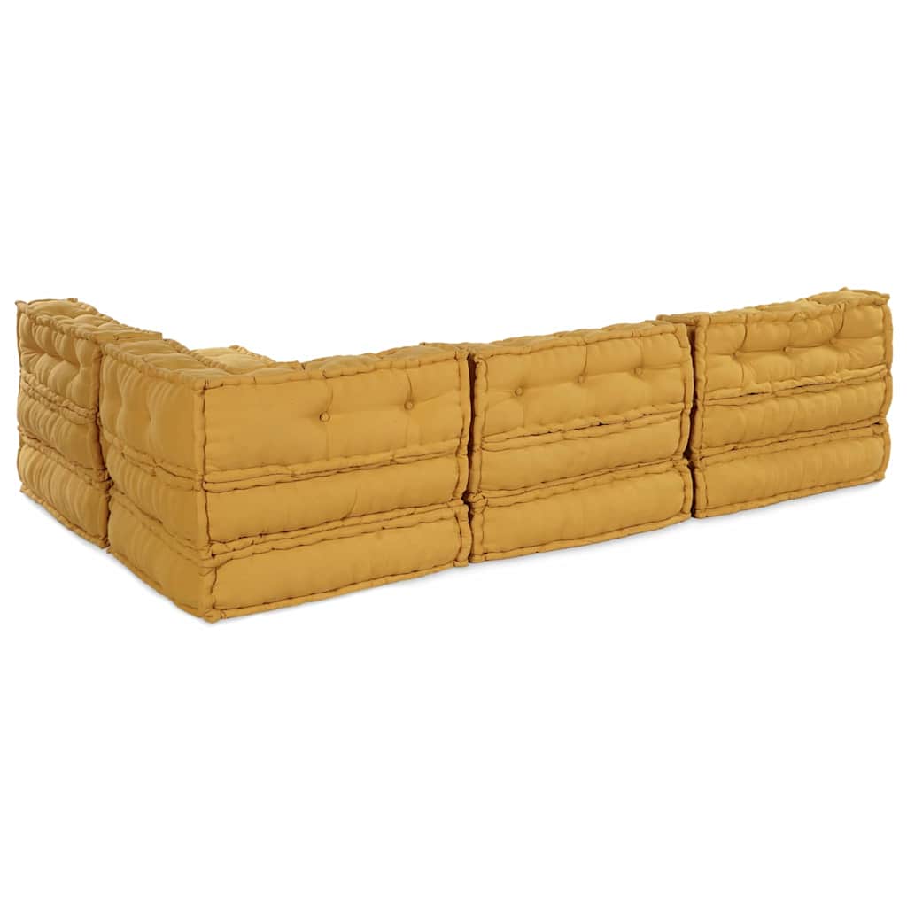 vidaXL Αρθρωτός Καναπές 4 pcs Κίτρινο 70 x 70 x 56 εκ ύφασμα