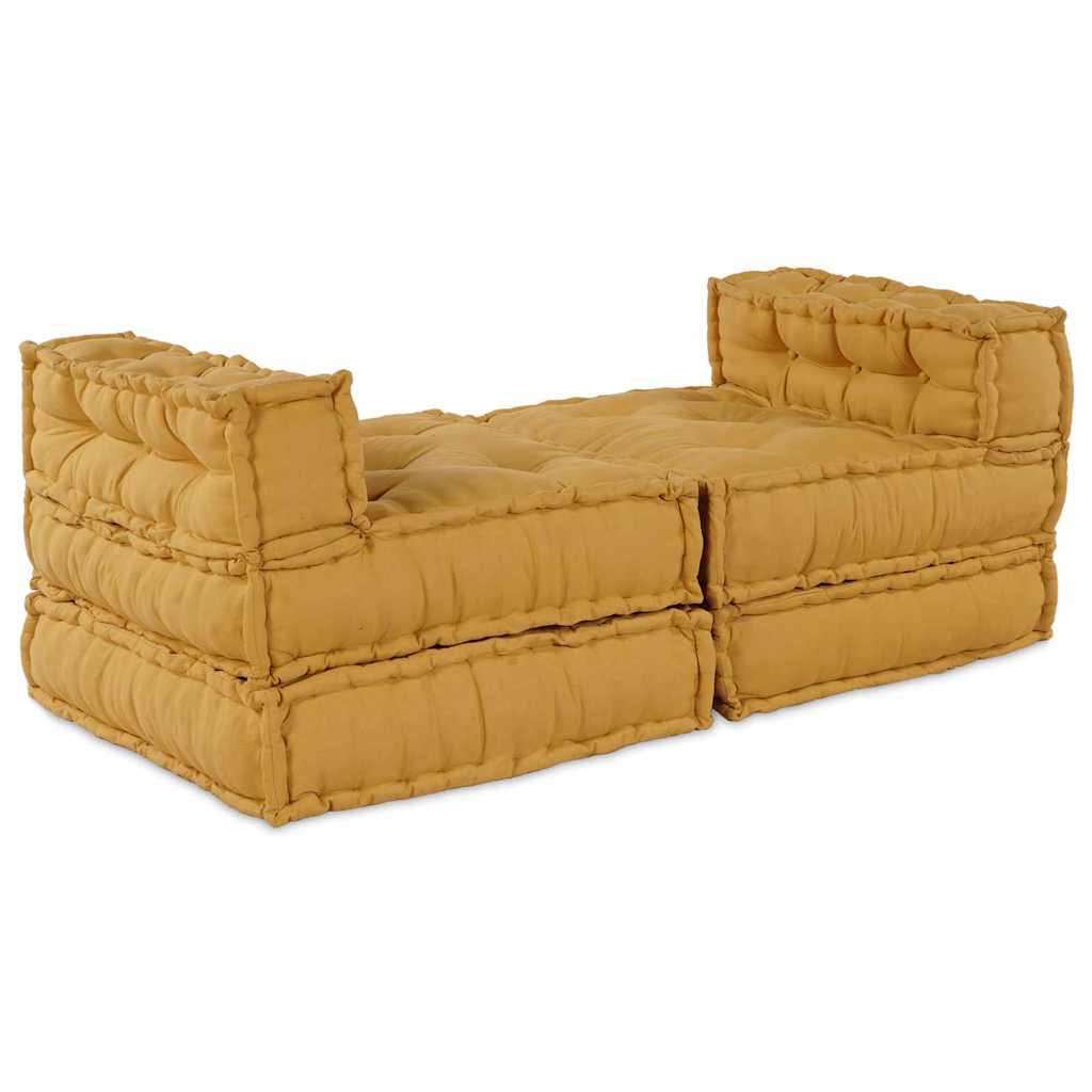 vidaXL Αρθρωτός Καναπές 4 pcs Κίτρινο 70 x 70 x 56 εκ ύφασμα