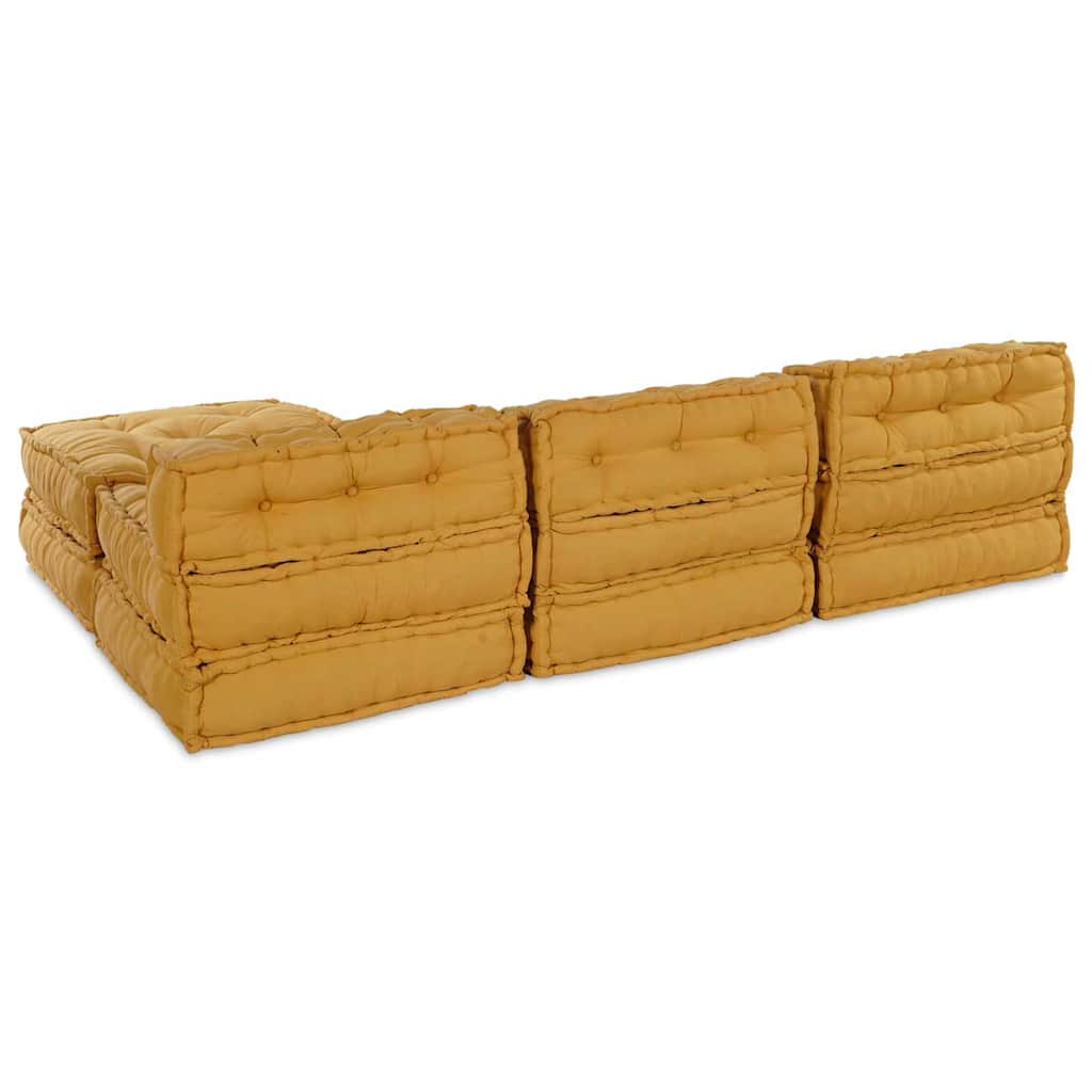 vidaXL Αρθρωτός Καναπές 4 pcs Κίτρινο 70 x 70 x 56 εκ ύφασμα