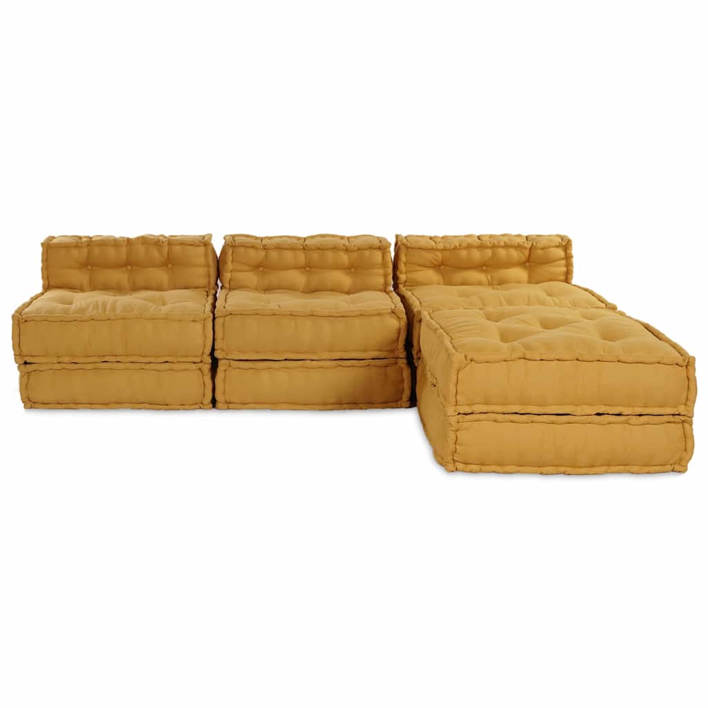 vidaXL Αρθρωτός Καναπές 4 pcs Κίτρινο 70 x 70 x 56 εκ ύφασμα