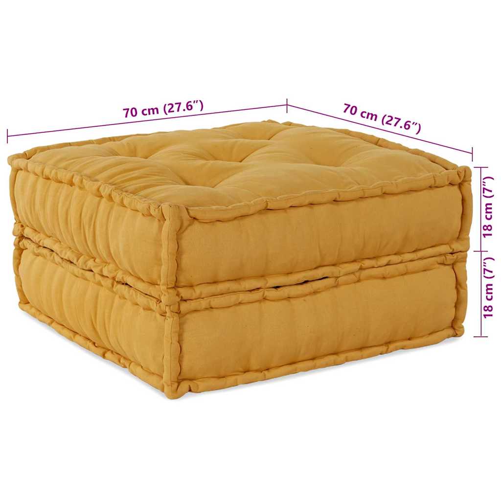 vidaXL Αρθρωτός Καναπές 2 pcs Κίτρινο 70 x 70 x 36 εκ ύφασμα