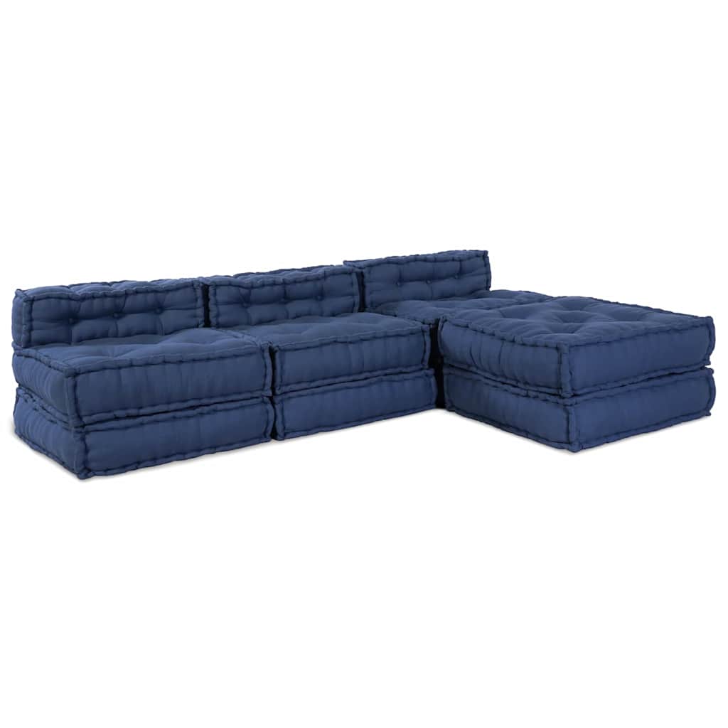 vidaXL Αρθρωτός Καναπές 4 pcs Ινδικο 70 x 70 x 56 εκ ύφασμα
