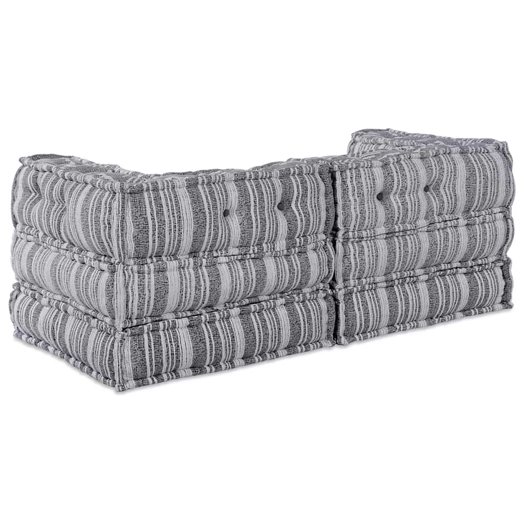 vidaXL Αρθρωτός Καναπές Ριγέ 2 pcs Γκρι 70 x 70 x 54 εκ ύφασμα