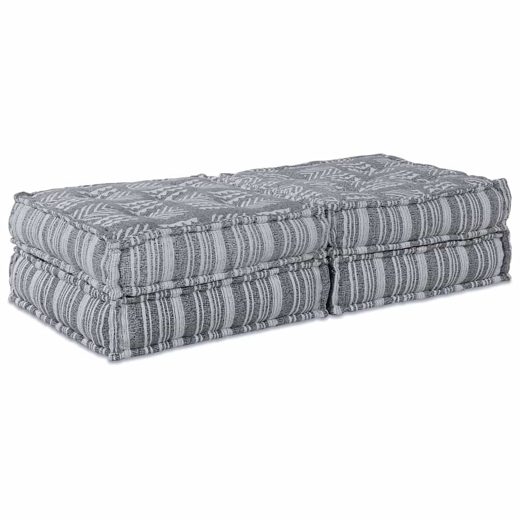 vidaXL Αρθρωτός Καναπές Ριγέ 2 pcs Ανοιχτό γκρι 70 x 70 x 36 εκ ύφασμα