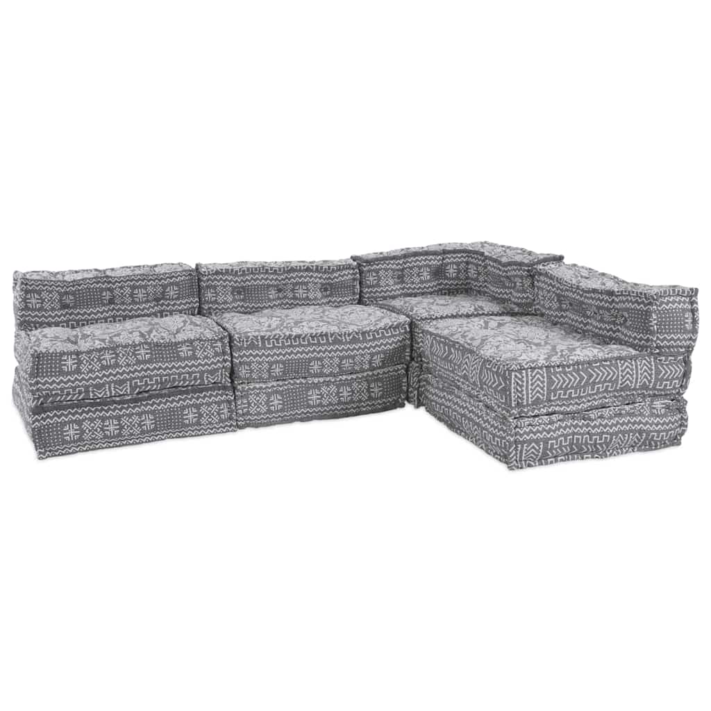 vidaXL Αρθρωτός Καναπές 4 pcs Ανοιχτό γκρι 70 x 70 x 56 εκ ύφασμα