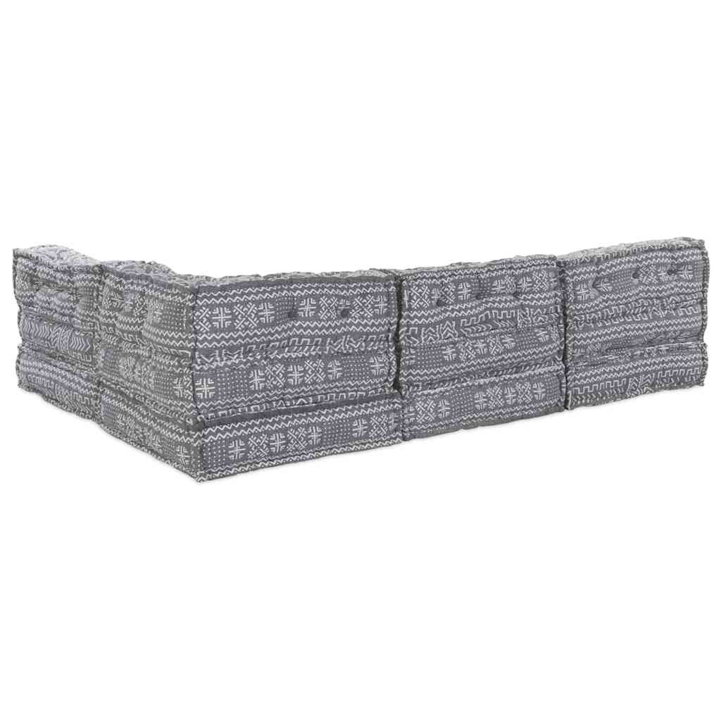 vidaXL Αρθρωτός Καναπές 4 pcs Ανοιχτό γκρι 70 x 70 x 56 εκ ύφασμα