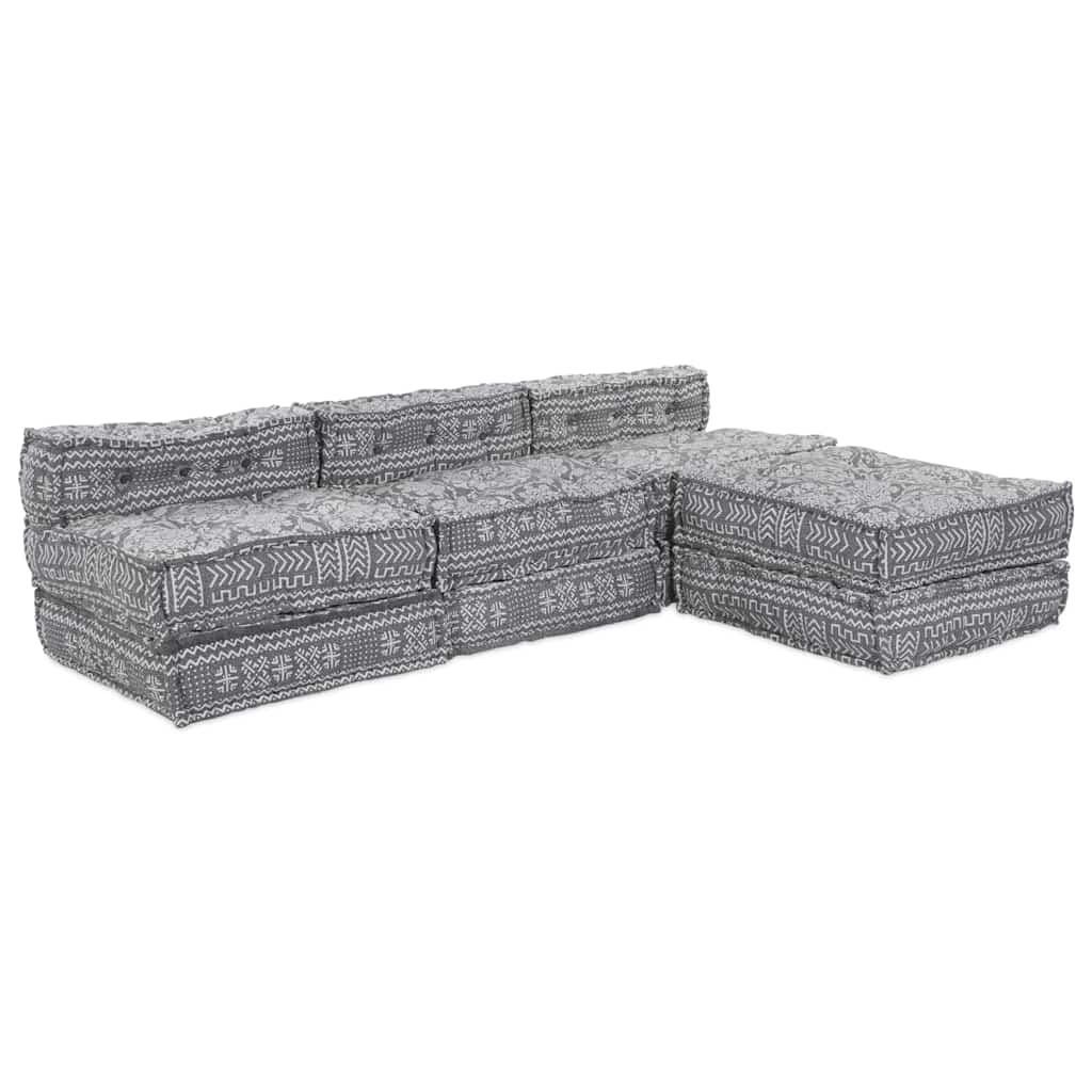 vidaXL Αρθρωτός Καναπές 4 pcs Ανοιχτό γκρι 70 x 70 x 56 εκ ύφασμα