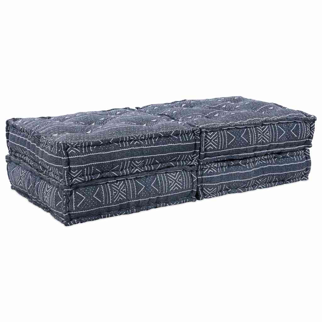 vidaXL Αρθρωτός Καναπές Γεωμετρικό 2 pcs Ινδικο 70 x 70 x 36 εκ ύφασμα