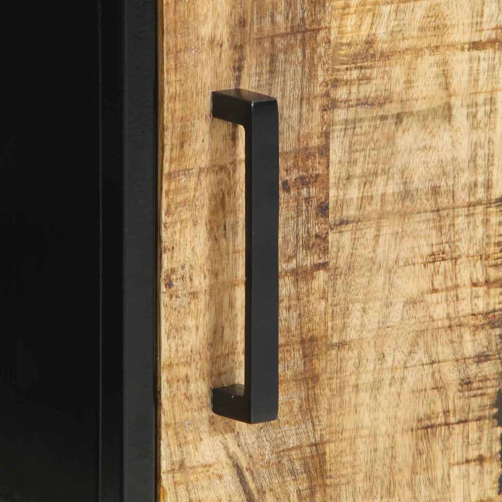 vidaXL Κομοδίνο Καφέ και μαύρο 30 x 30 x 40 cm Μασίφ ξύλο μάνγκο