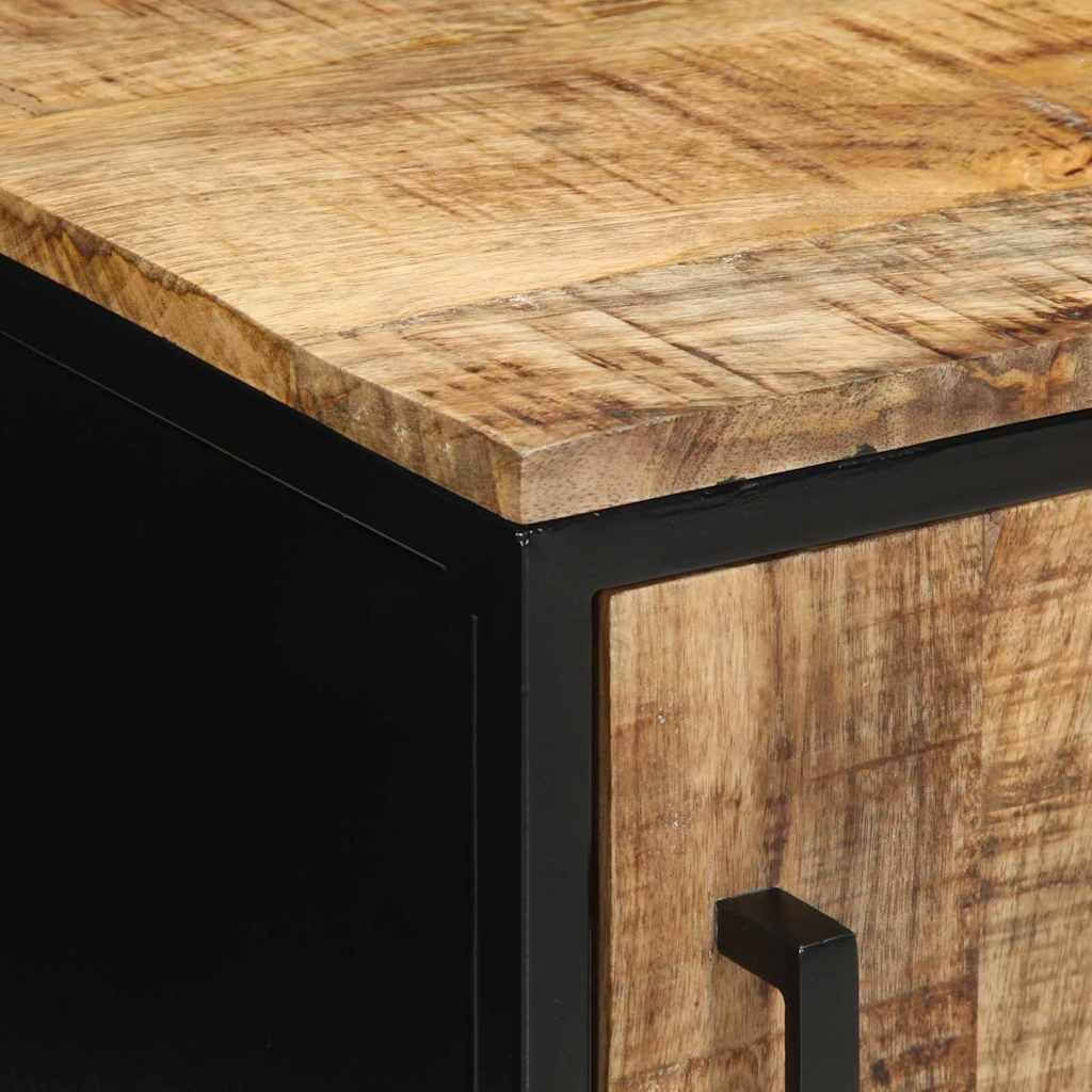 vidaXL Κομοδίνο 2 pcs Καφέ και μαύρο 30 x 30 x 40 cm Μασίφ ξύλο μάνγκο