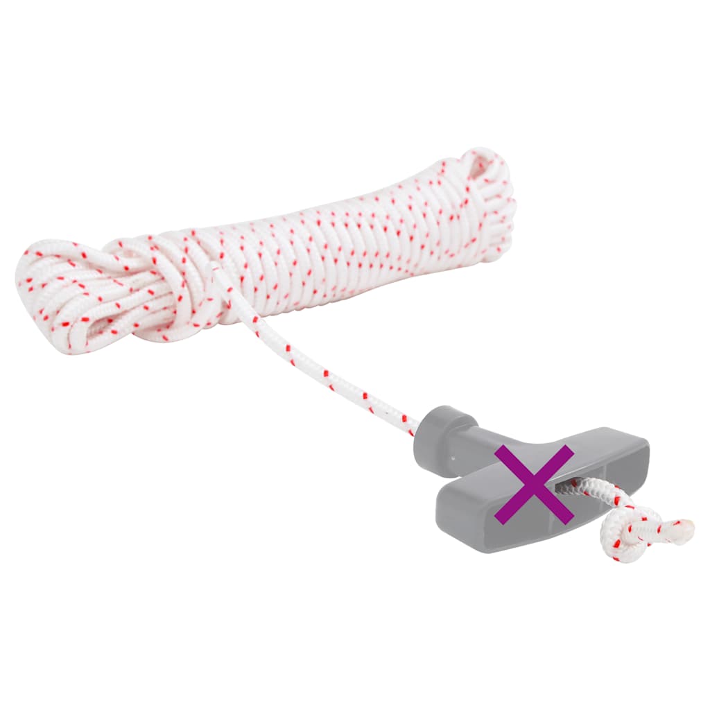 vidaXL Κορδόνι εκκίνησης τραβήγματος Λευκό και κόκκινο Ø5 mm 10 m