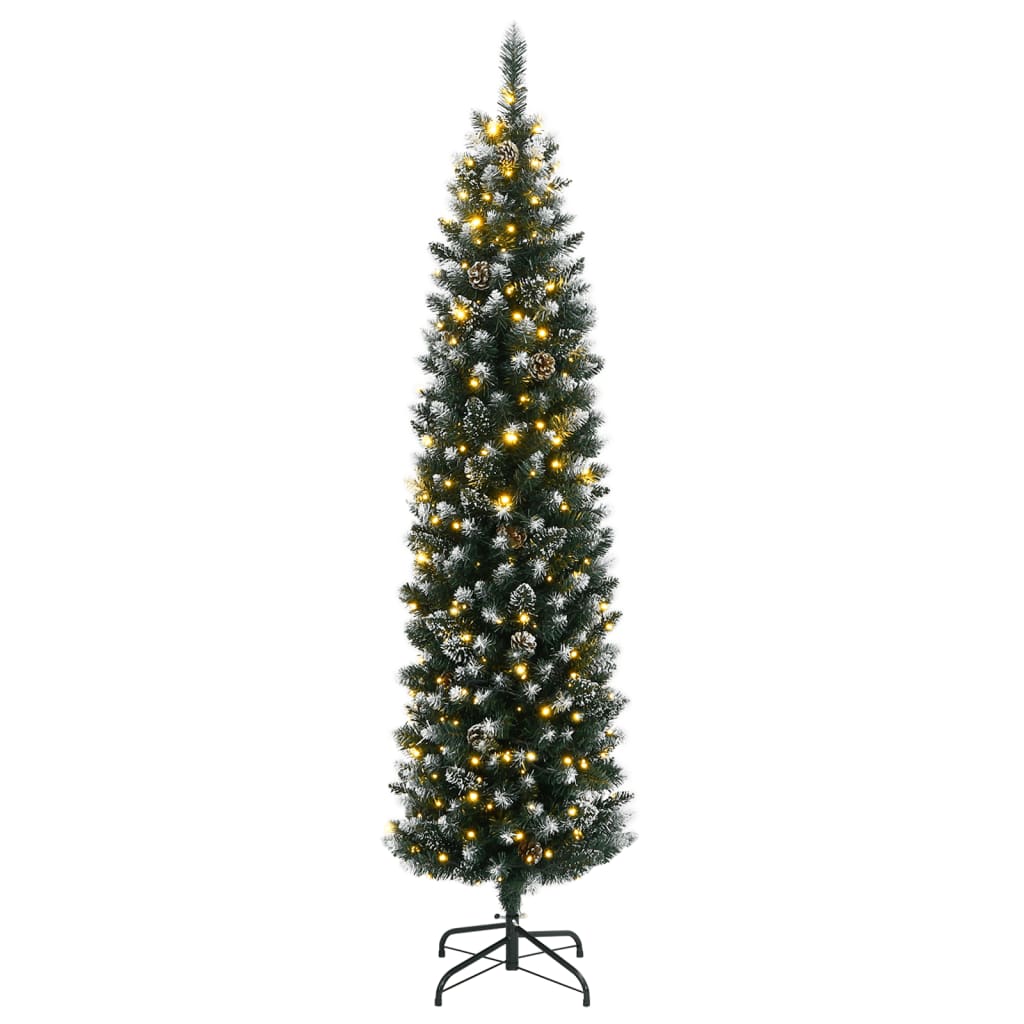 vidaXL Χριστουγεννιάτικο Δέντρο Slim Αρθρωτό με 300 LED 180 εκ.