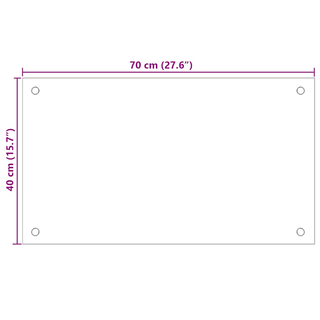 vidaXL Πλάτες Κουζίνας 2 τεμ. Λευκές 70 x 40 εκ. από Ψημένο Γυαλί