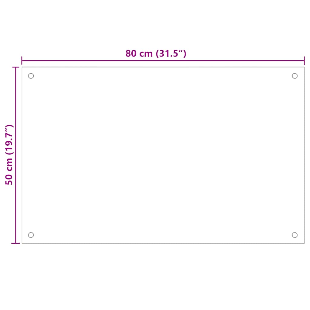 vidaXL Πλάτες Κουζίνας 2 τεμ. Λευκές 80x50 εκ. από Ψημένο Γυαλί