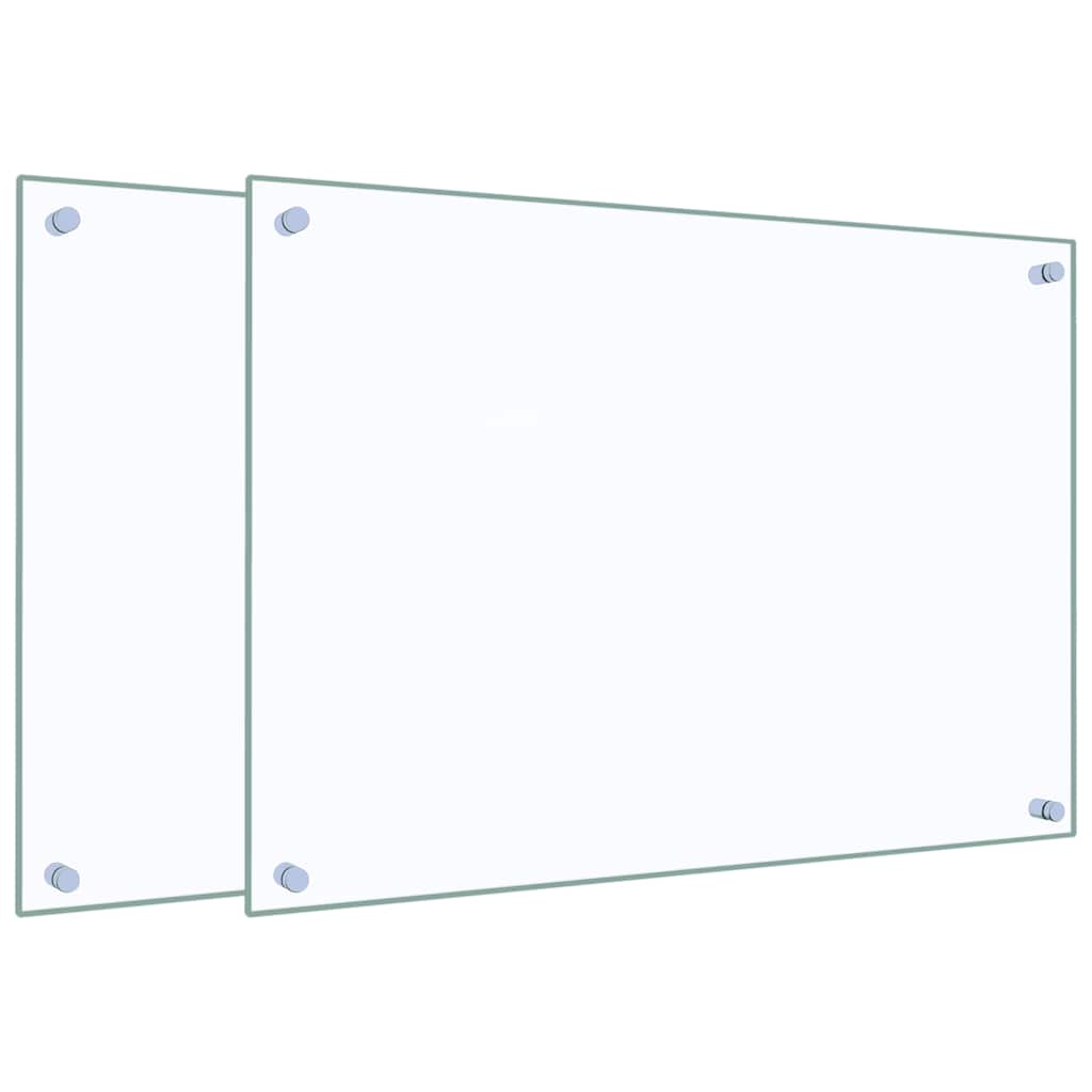 vidaXL Πλάτες Κουζίνας 2 τεμ. Διαφανής 70 x 50 εκ. από Ψημένο Γυαλί