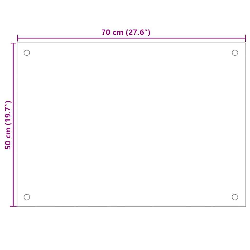 vidaXL Πλάτες Κουζίνας 2 τεμ. Διαφανής 70 x 50 εκ. από Ψημένο Γυαλί