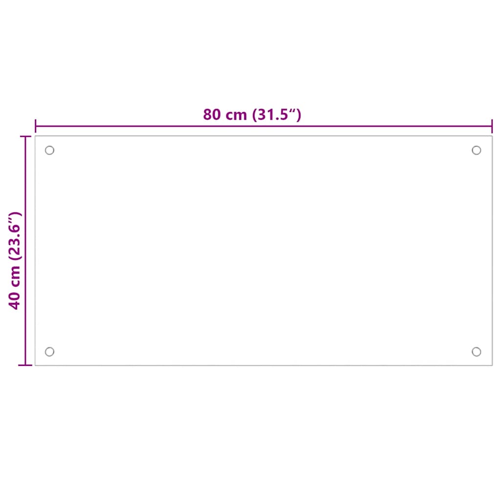 vidaXL Πλάτες Κουζίνας 2 τεμ. Διαφανής 80 x 40 εκ. από Ψημένο Γυαλί