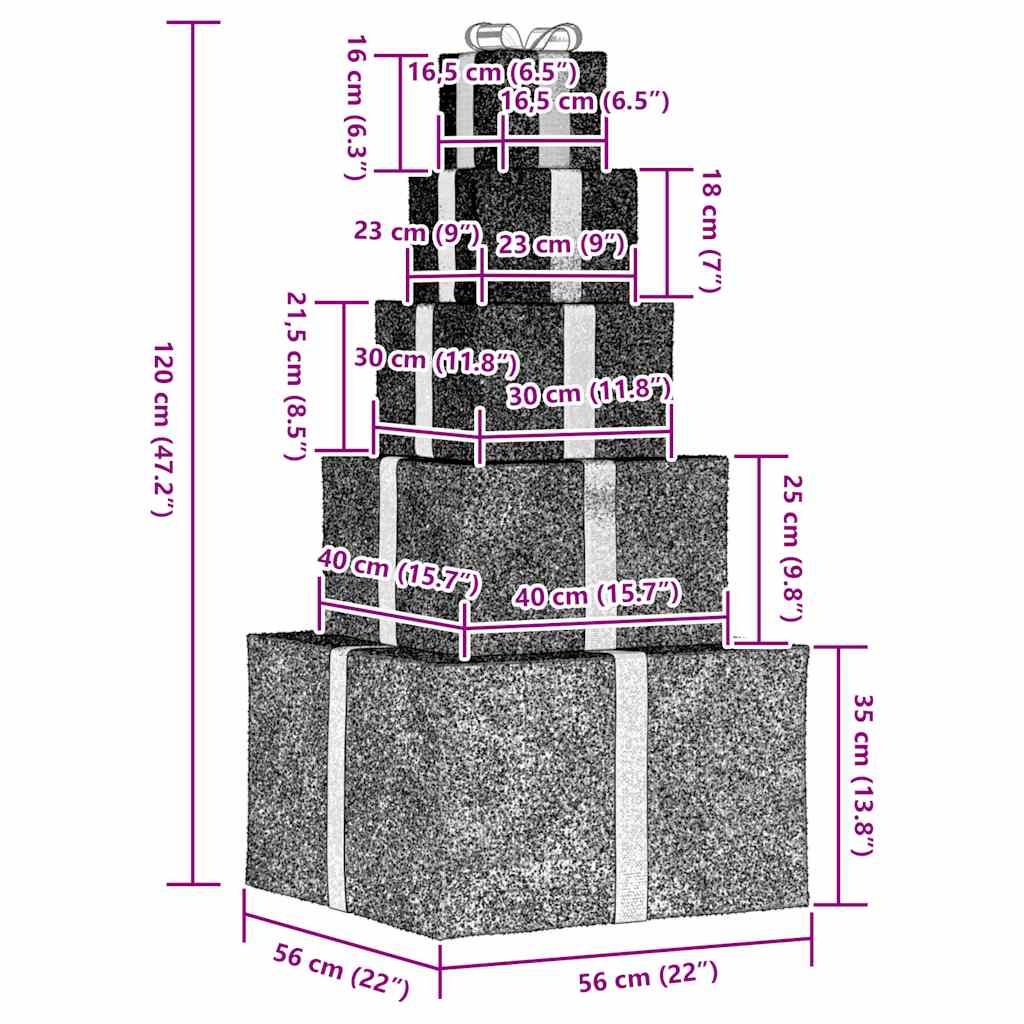vidaXL Χριστουγεννιάτικη Διακόσμηση Κουτί δώρου 250 LED Ζεστό Λευκό