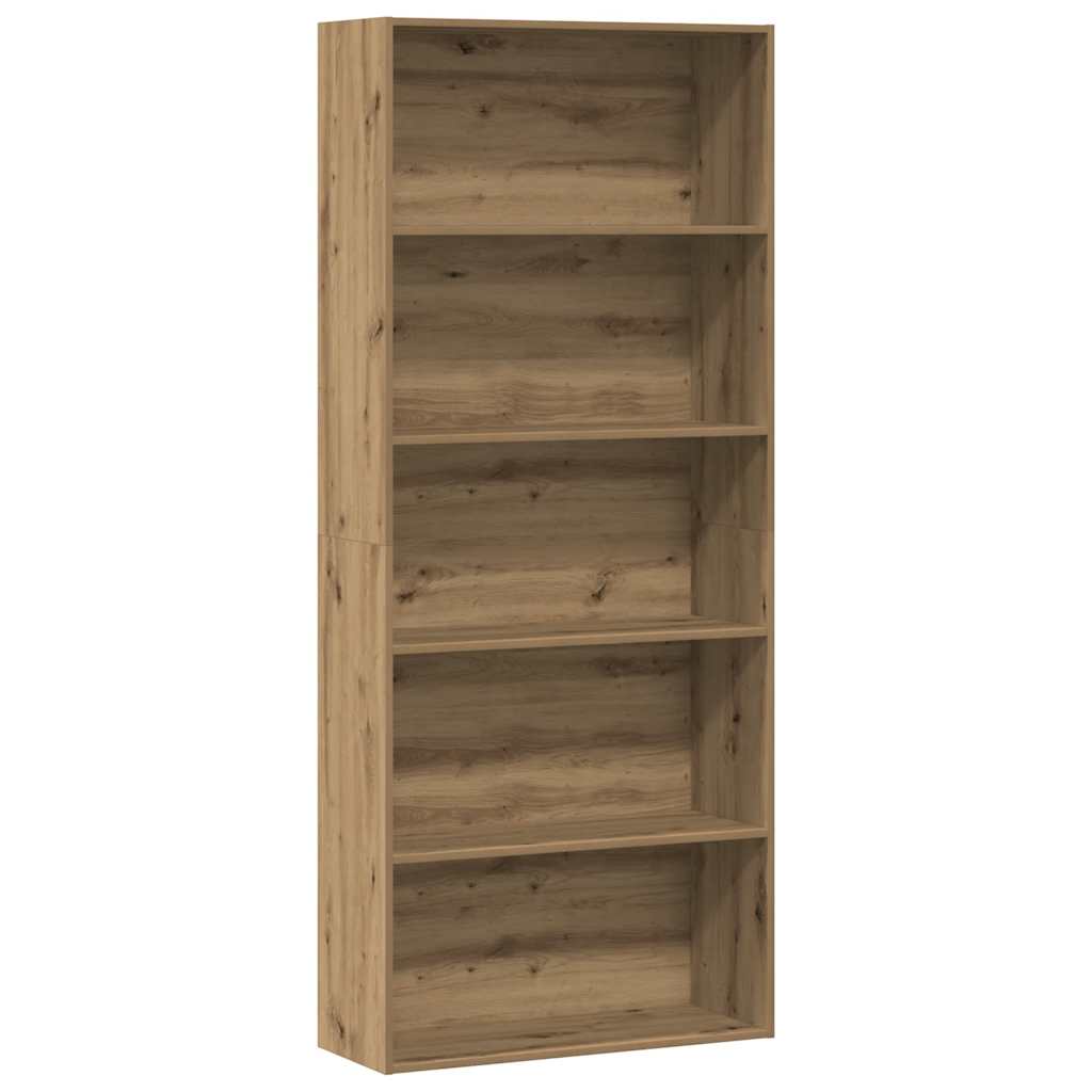 vidaXL Βιβλιοθήκη Αρτισιανή Δρυς 80x30x189 εκ. από Επεξ. Ξύλο