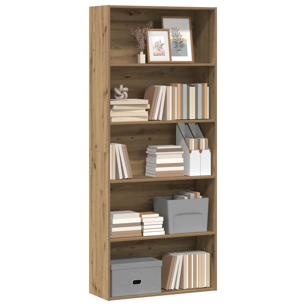 vidaXL Βιβλιοθήκη Αρτισιανή Δρυς 80x30x189 εκ. από Επεξ. Ξύλο