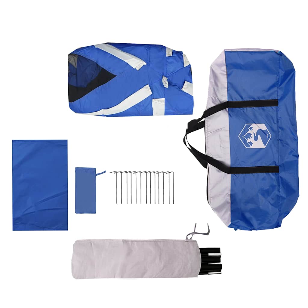 vidaXL Pool Tent with Removable Fly & Mesh Walls Light Blue