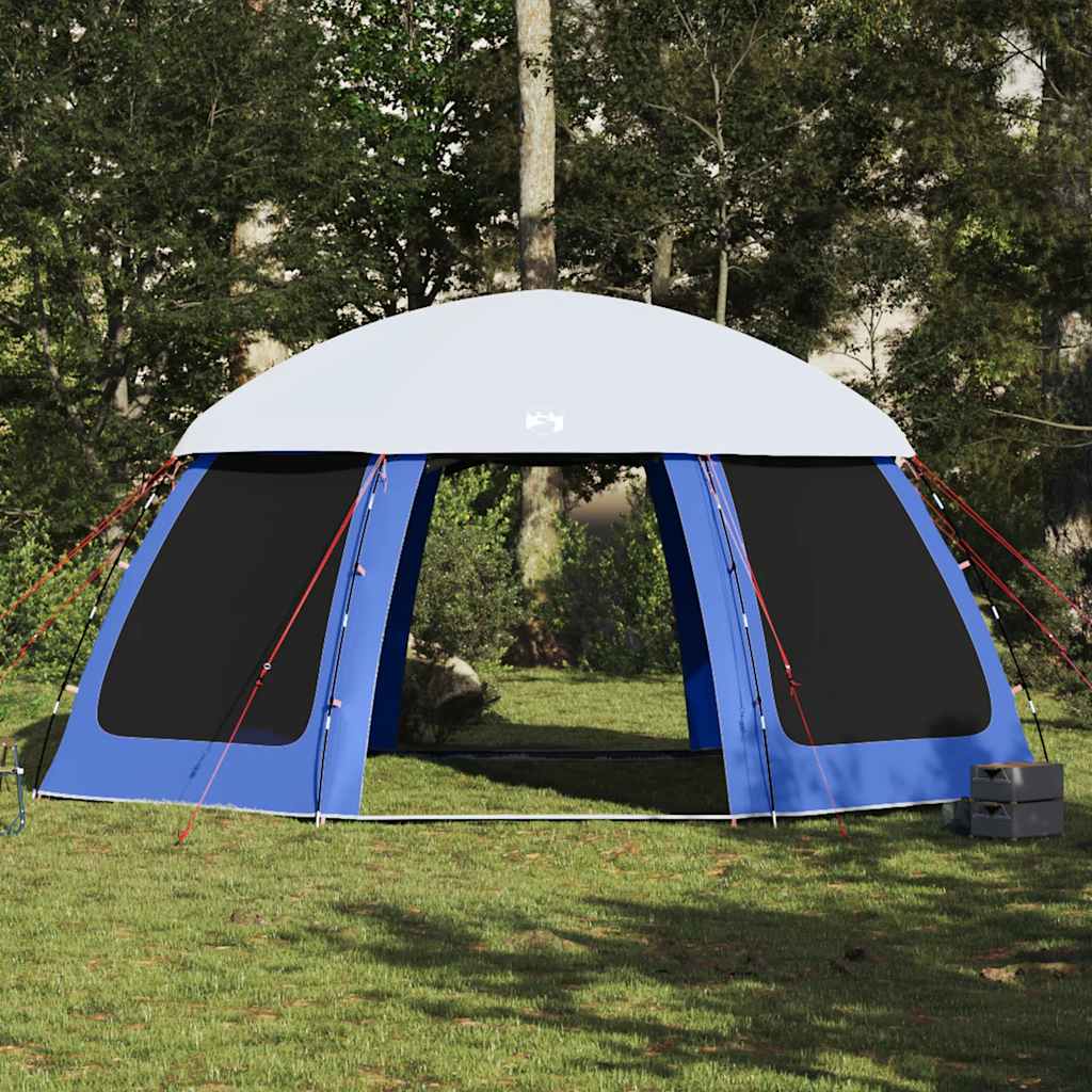 vidaXL Pool Tent with Removable Fly & Mesh Walls Light Blue