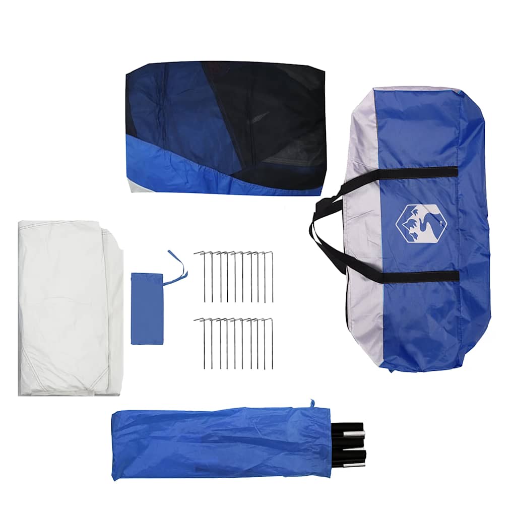 vidaXL Pool Tent with Removable Fly & Mesh Walls Light Blue