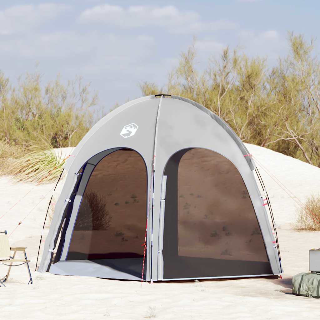 vidaXL Πισίνα Σκηνή με στέγη Γκρι 366 x 305 x 231 cm Πολυεστέρας