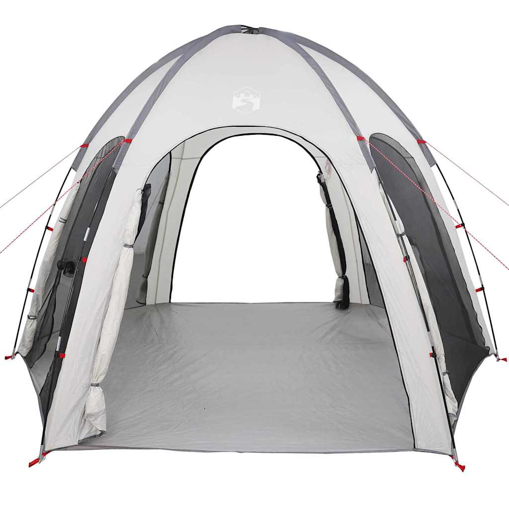 vidaXL Πισίνα Σκηνή με στέγη Γκρι 366 x 305 x 231 cm Πολυεστέρας
