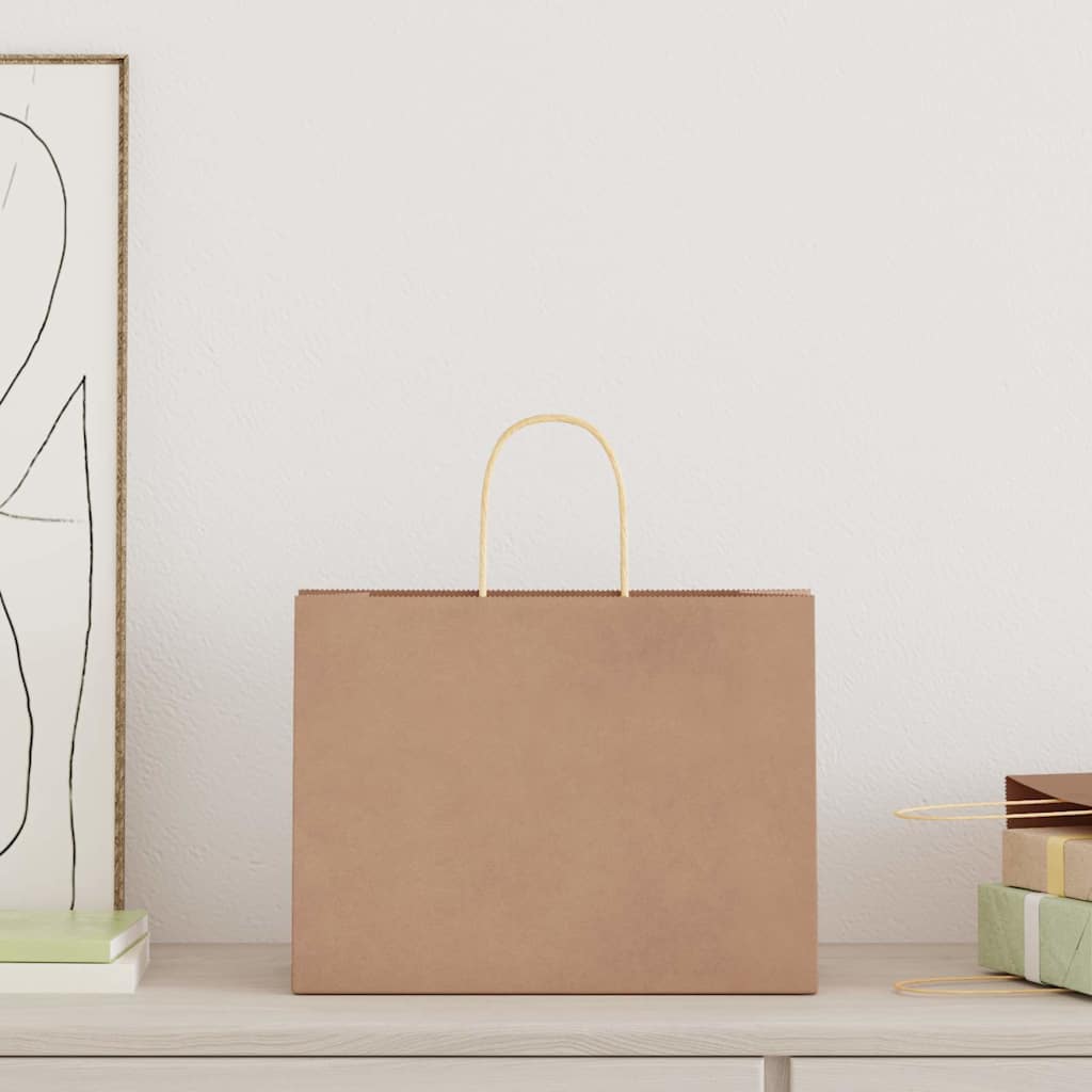 vidaXL Χάρτινες σακούλες 250 τεμάχια με χερούλια Καφέ 32x17x25 εκ.