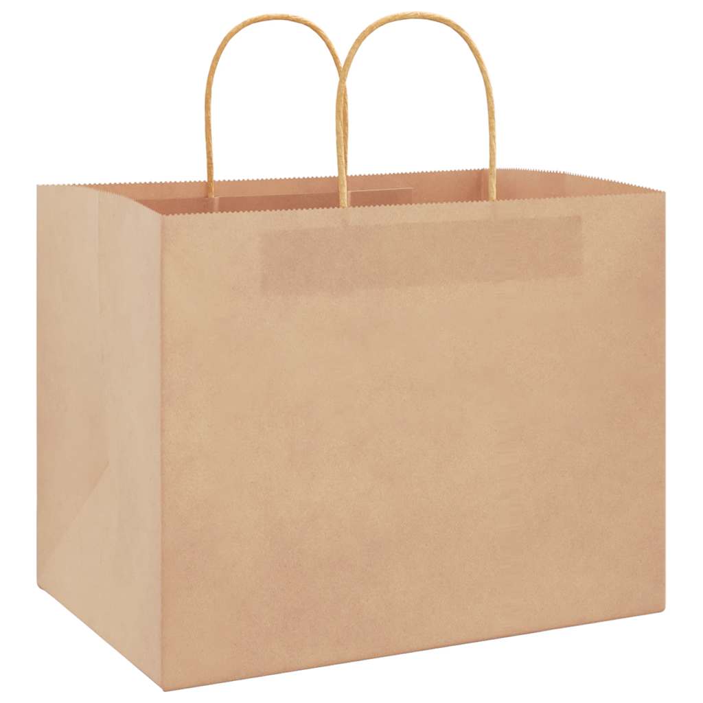 vidaXL Χάρτινες σακούλες 250 τεμάχια με χερούλια Καφέ 32x22x24 εκ.