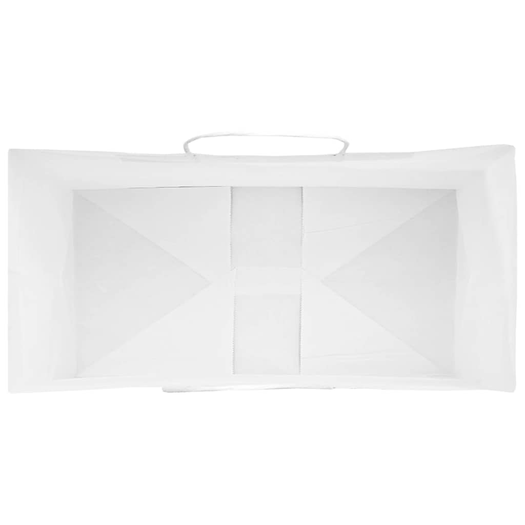 vidaXL Χάρτινες σακούλες 50 τεμάχια με χερούλια Λευκό 21x11x36 εκ.