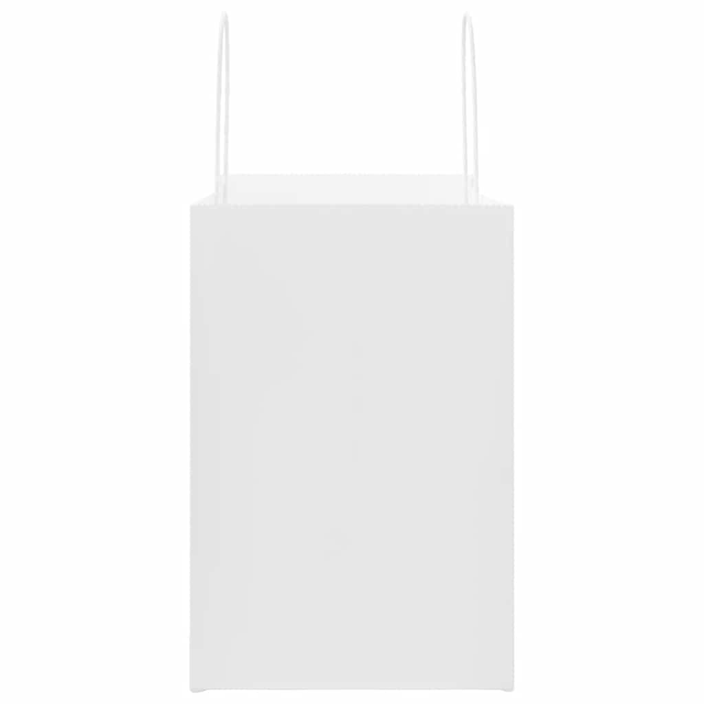 vidaXL Χάρτινες σακούλες 50 τεμάχια με χερούλια Λευκό 26x17x25 εκ.