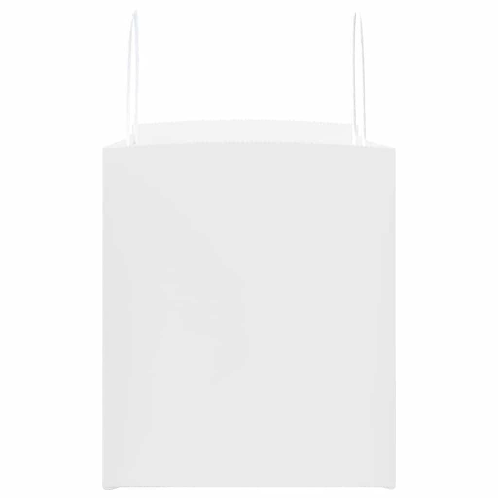 vidaXL Χάρτινες σακούλες 50 τεμάχια με χερούλια Λευκό 32x22x24 εκ.