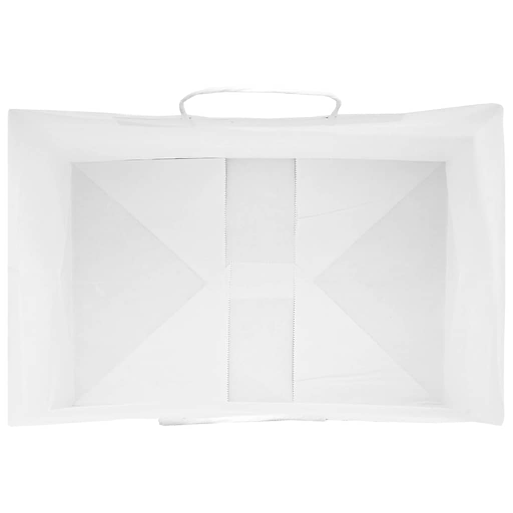 vidaXL Χάρτινες σακούλες 50 τεμάχια με χερούλια Λευκό 32x22x24 εκ.