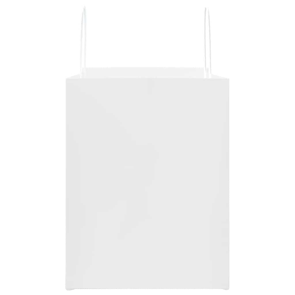 vidaXL Χάρτινες σακούλες 50 τεμάχια με χερούλια Λευκό 32x22x28 εκ.