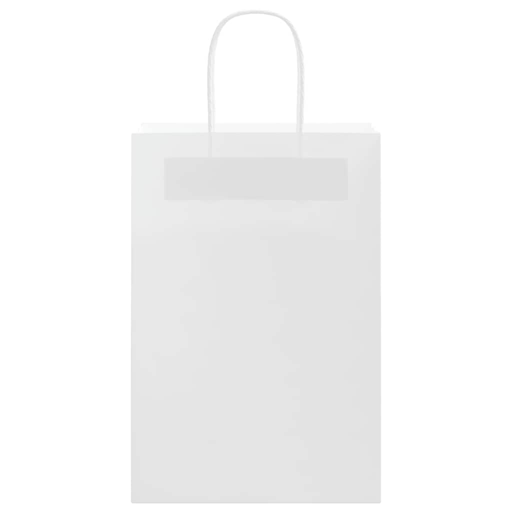 vidaXL Χάρτινες σακούλες 250 τεμάχια με χερούλια Λευκό 21x11x31 εκ.