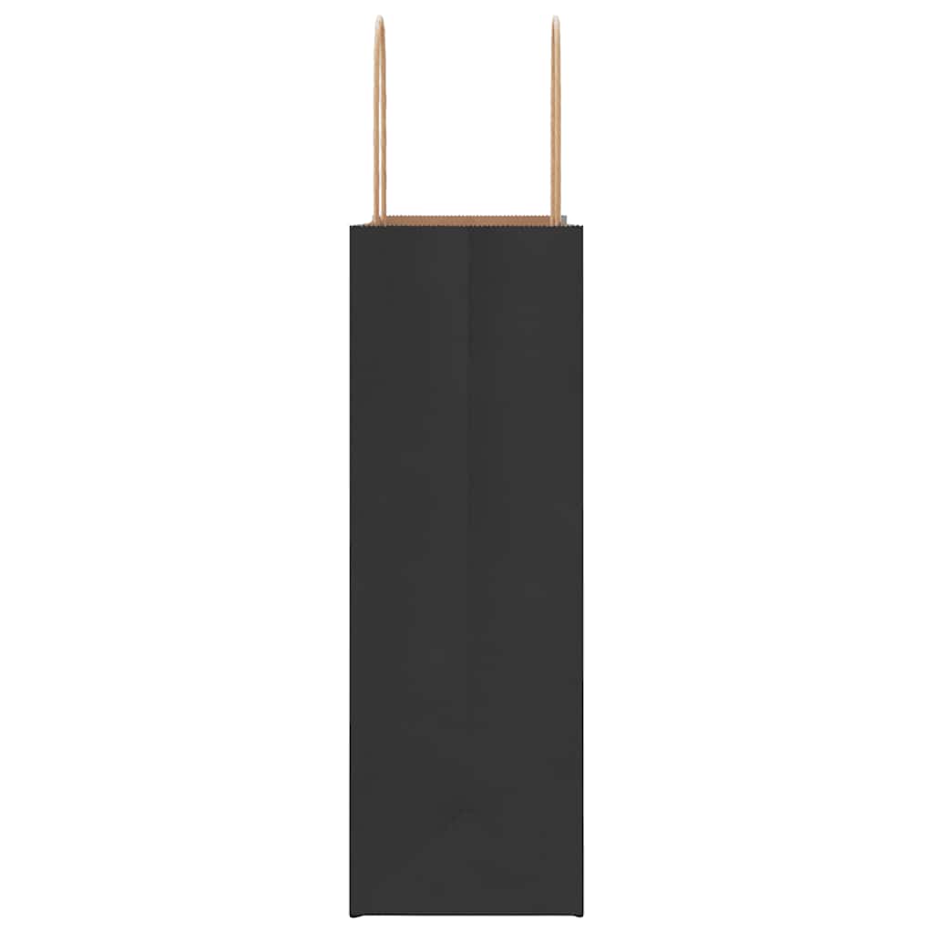 vidaXL Χάρτινες σακούλες 250 τεμάχια με χερούλια Μαύρο 26x12x35 εκ.