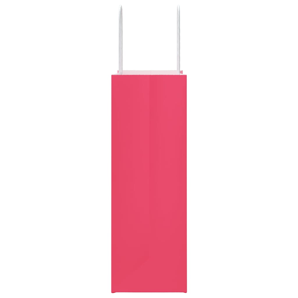 vidaXL Χάρτινες σακούλες 50 τεμάχια με χερούλια Ροζ 21x11x31 εκ.