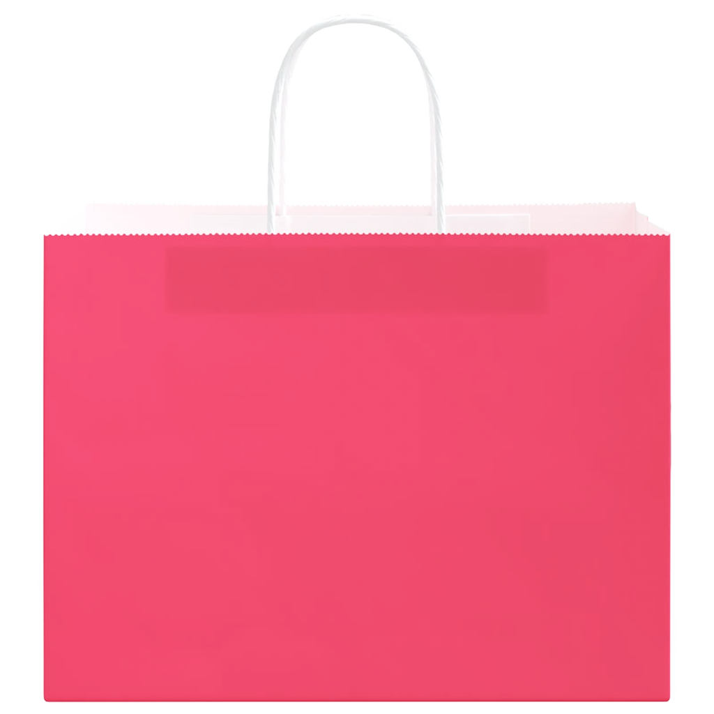 vidaXL Χάρτινες σακούλες 250 τεμάχια με χερούλια Ροζ 32x17x25 εκ.