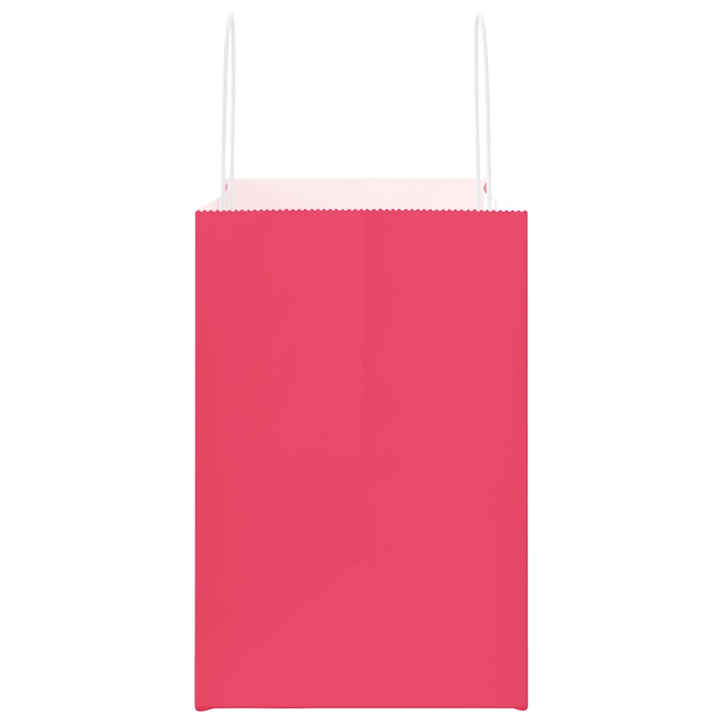 vidaXL Χάρτινες σακούλες 250 τεμάχια με χερούλια Ροζ 54x15x49 εκ.