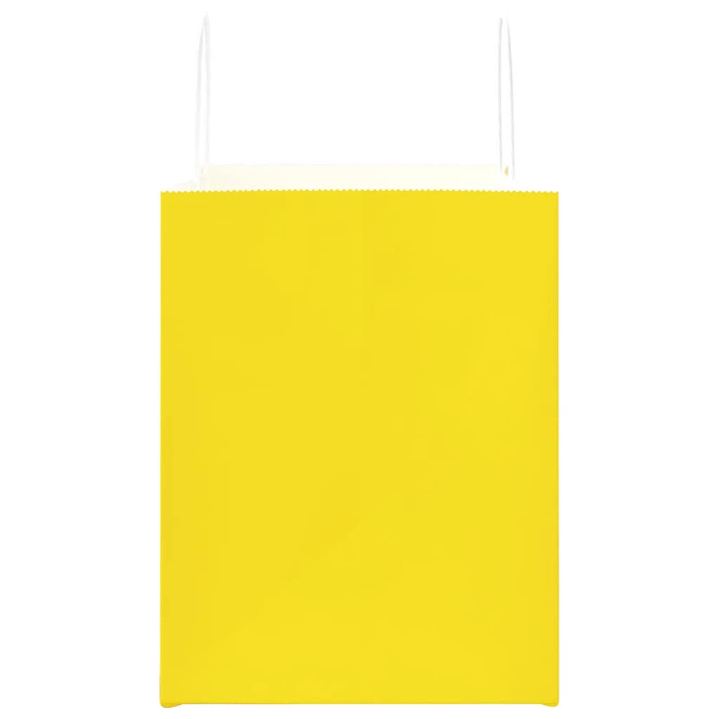 vidaXL Χάρτινες σακούλες 50 τεμάχια με χερούλια Κίτρινο 32x22x28 εκ.