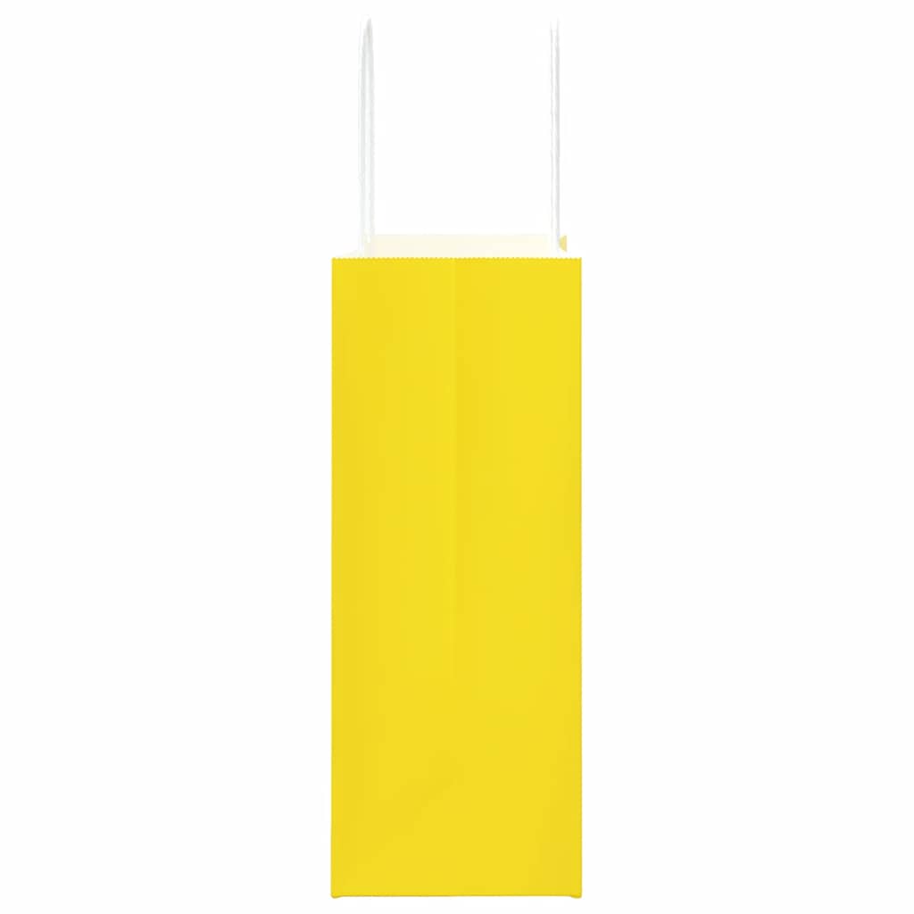 vidaXL Χάρτινες σακούλες 250 τεμάχια με χερούλια Κίτρινο 21x11x28 εκ.