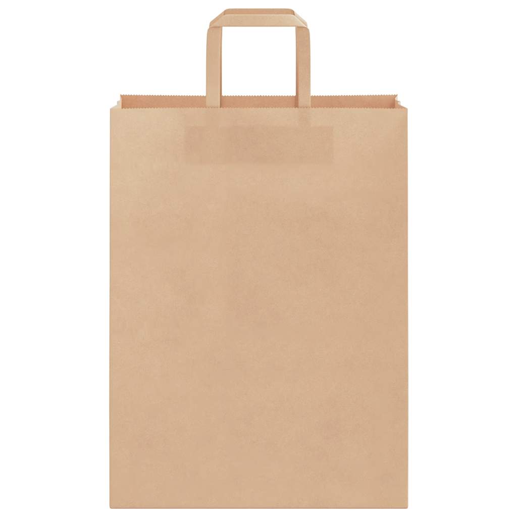 vidaXL Χάρτινες σακούλες 50 τεμάχια με χερούλια καφέ 26x12x35 cm