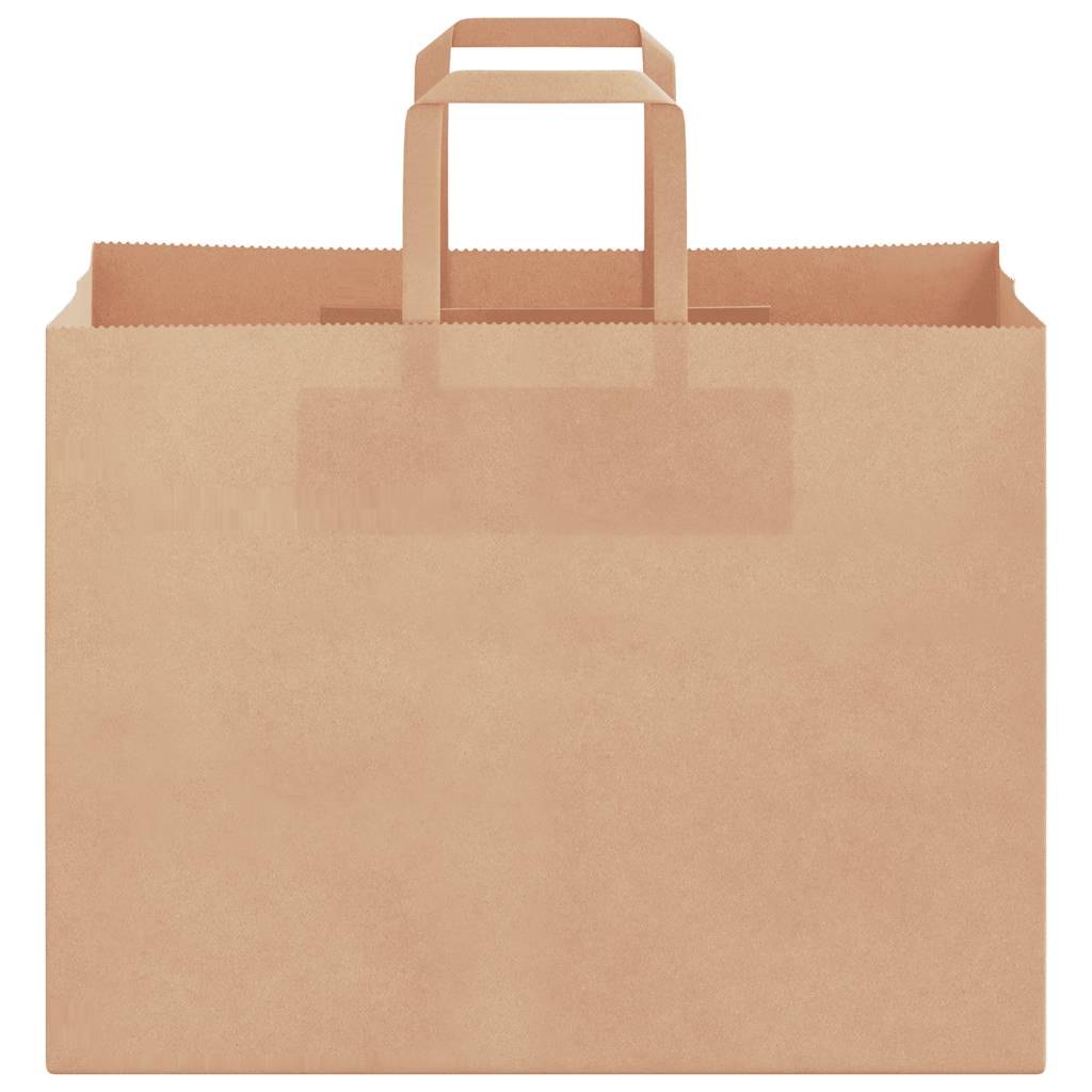 vidaXL Χάρτινες σακούλες 50 τεμάχια με χερούλια καφέ 32x17x25 cm