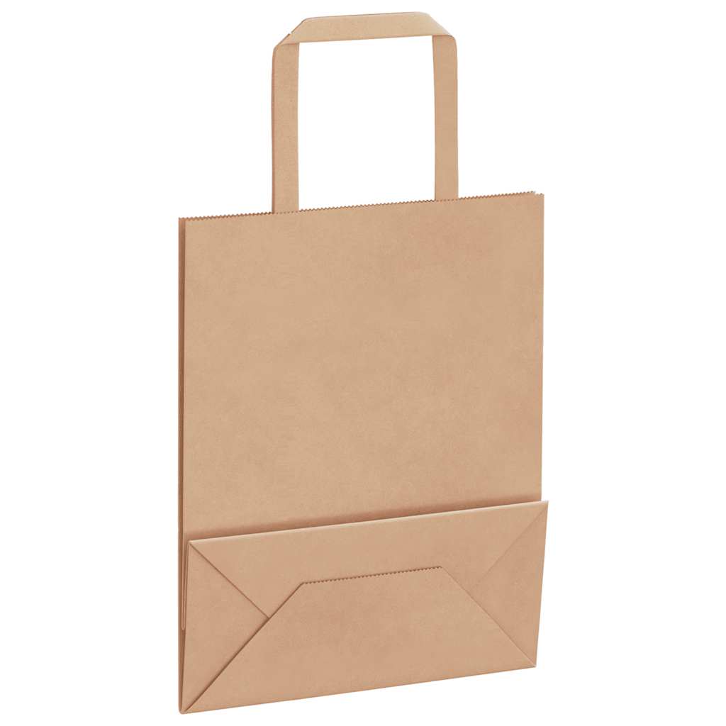 vidaXL Χάρτινες σακούλες 250 τεμάχια με χερούλια καφέ 18x8x22 cm
