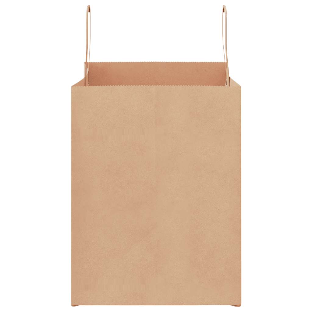 vidaXL Χάρτινες σακούλες 250 τεμάχια με χερούλια καφέ 32x22x28 cm