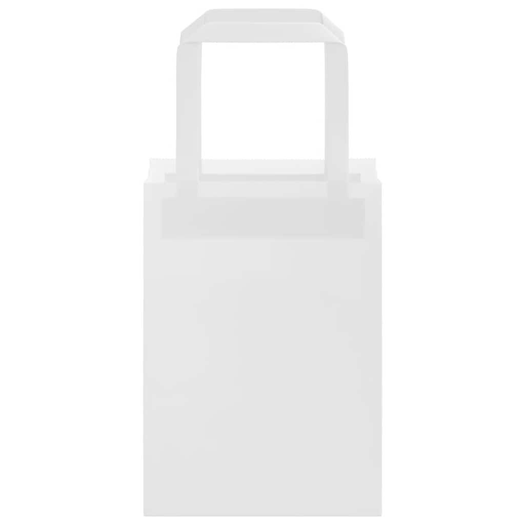 vidaXL Χάρτινες σακούλες 50 τεμάχια με χερούλια Λευκό 15x8x21 εκ.